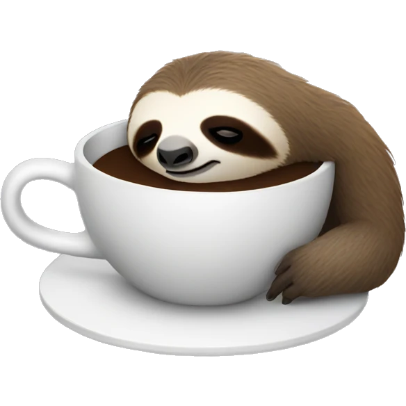 A Sleepy Sloth drinking coffee emoji