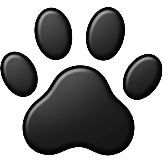 Black outline dog paw print emoji