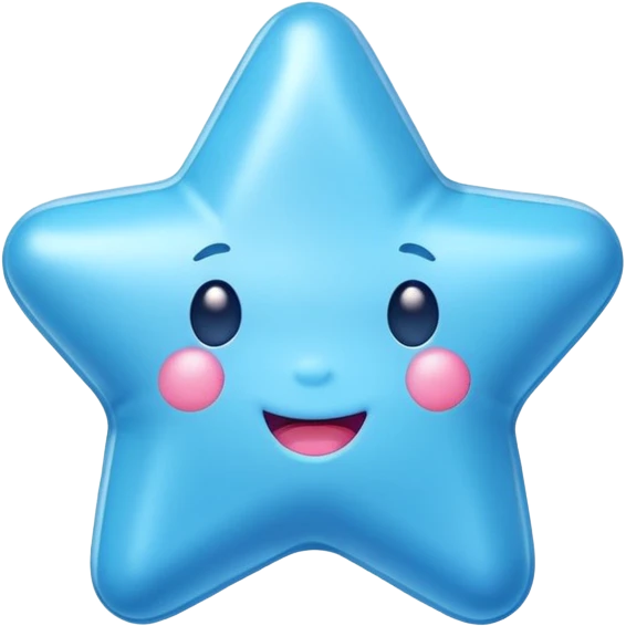 Blue bubblegum shaped as a star emoji
