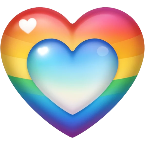 white heart with a rainbow gradient emoji