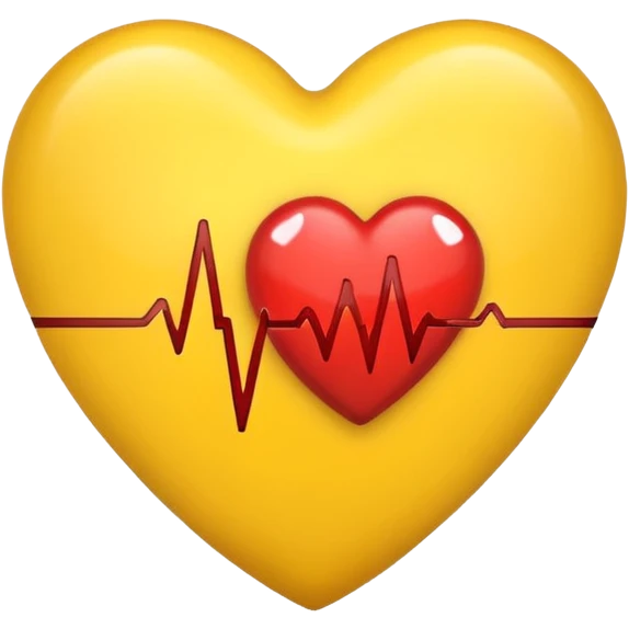 yellow heart with a heartbeat line emoji