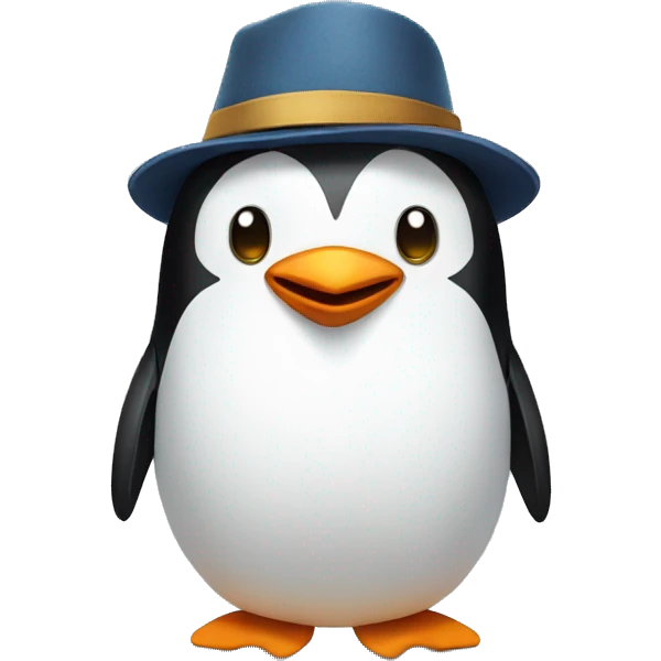 penguin with a hat emoji
