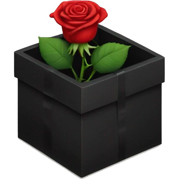 Red roses in a black box  emoji