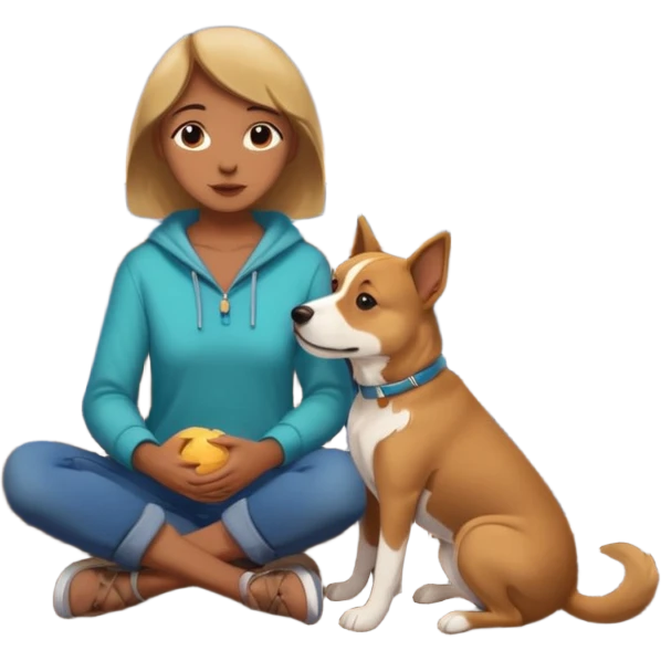 Sitting on the deck at night with dog emoji