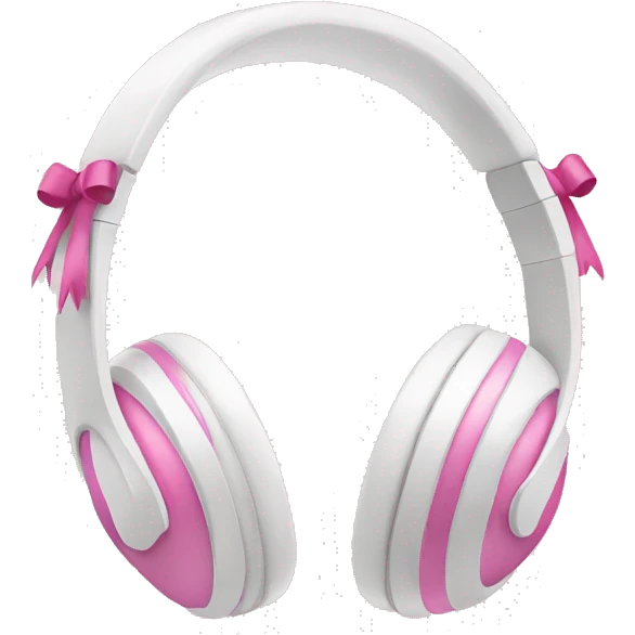 White headphones with pink bows emoji