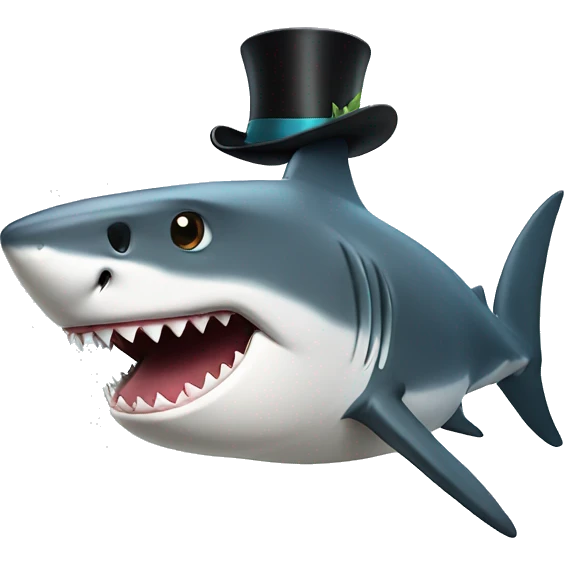 shark with top hat emoji