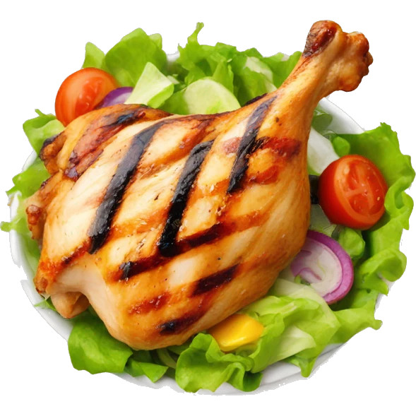 Grilled chicken with salad emoji
