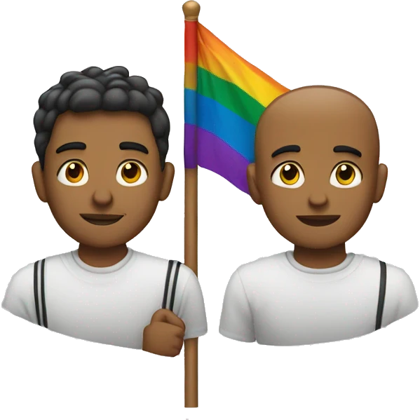 Two mens with pride flag emoji