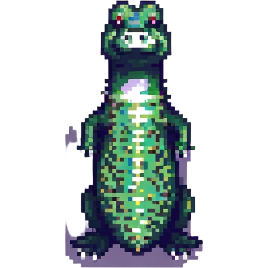 a caiman, pixel art style emoji