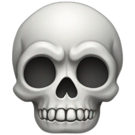 lonely skull gtooth on gray background emoji