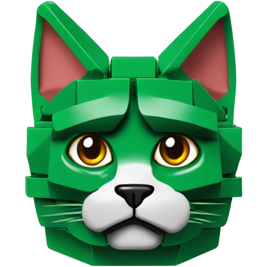 Green Lego Cat Head emoji