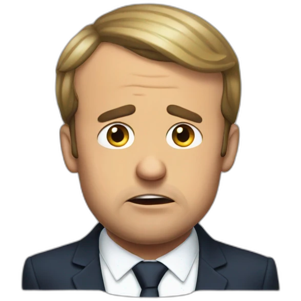 Crying Emmanuel Macron emoji
