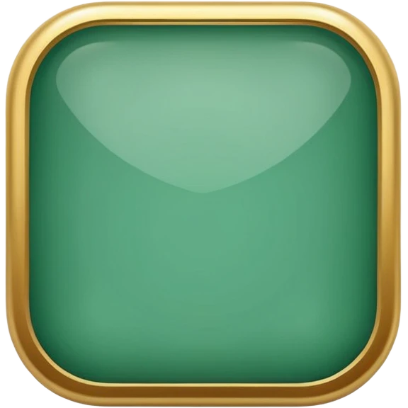 Blank Jade and gold style rounded square icon button emoji