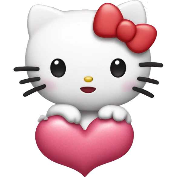 hello kitty with heart emoji
