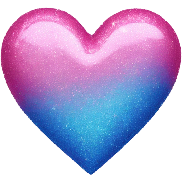 Glittery pink and blue heart emoji