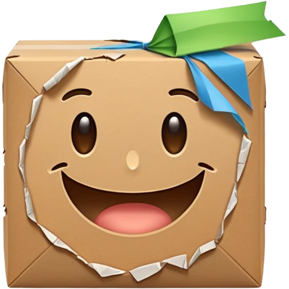 Generate a realistic emoji of a package being extremly destroyed  emoji
