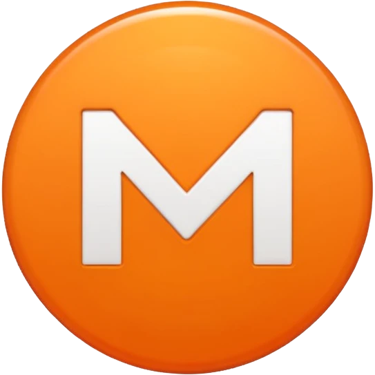 Orange circle with a white M in the Middle emoji