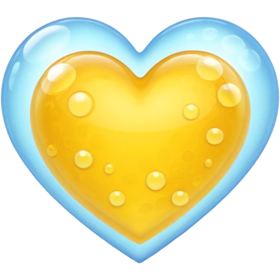 yellow heart with a bubble texture emoji
