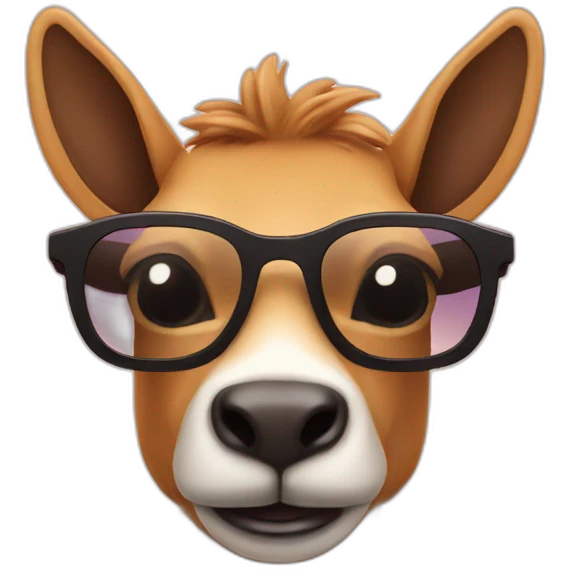 Cute alpahaca with sun glasses emoji