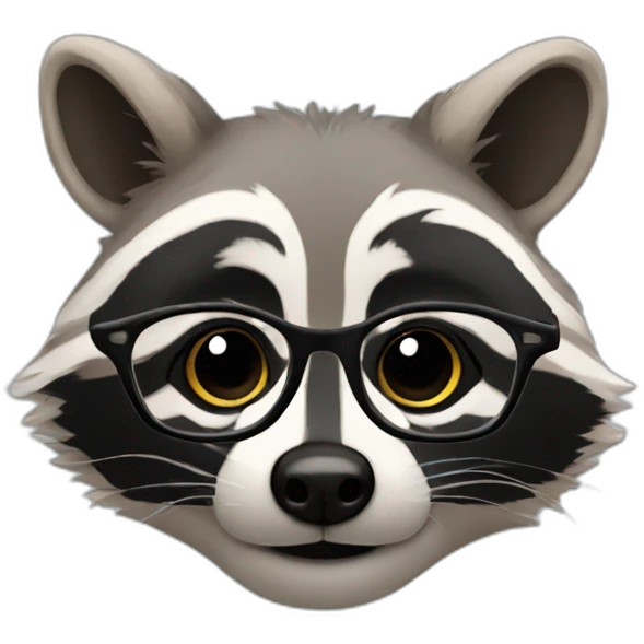 raccoon with glasses emoji