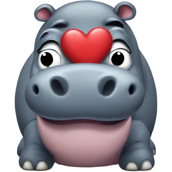 Hippo with a heart emoji