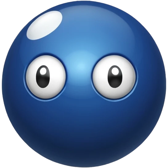 Navy blue 8 ball no eyes emoji