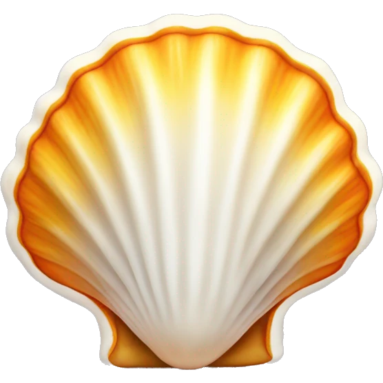 Orange and yellow and White Sea shell emoji