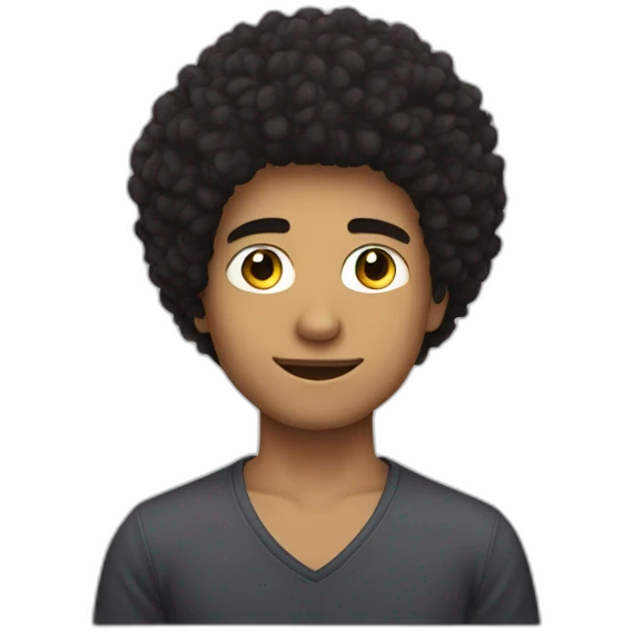 Joven delgado con pelo afro alto emoji