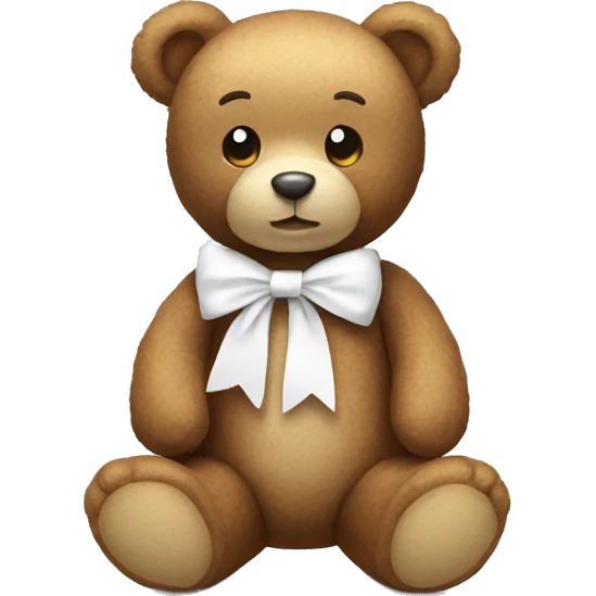 teddy bear with white bow emoji