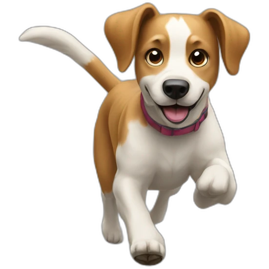 A dog running on a road  emoji