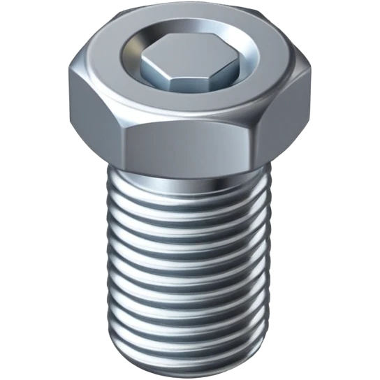 steel hex bolt close-up. emoji