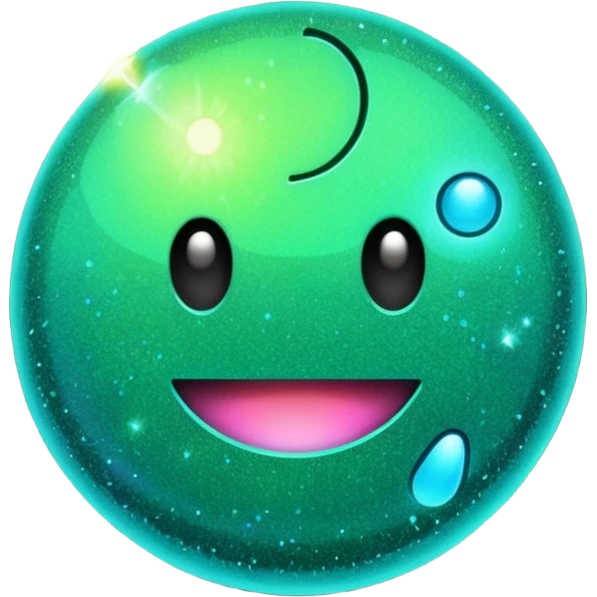 Glitter Green Pacman emoji