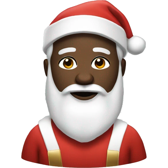 Black Santa with white Santa outfit emoji