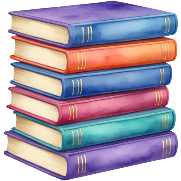 watercolor books  emoji