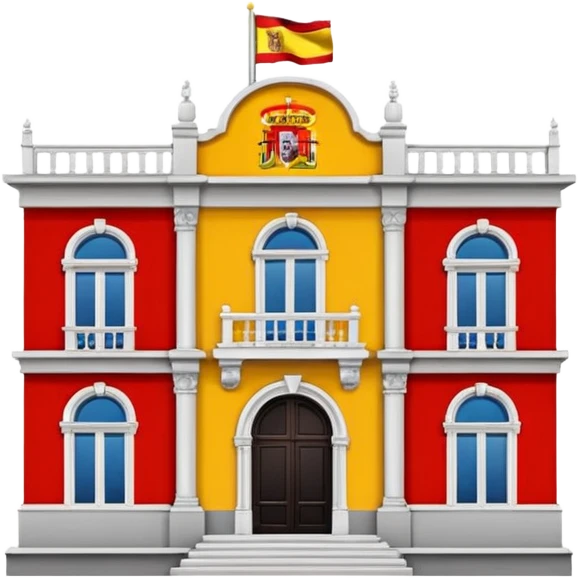 ayuntamiento con una bandera de españa emoji