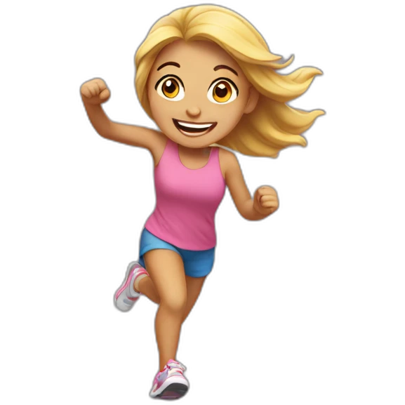 happy girl run emoji