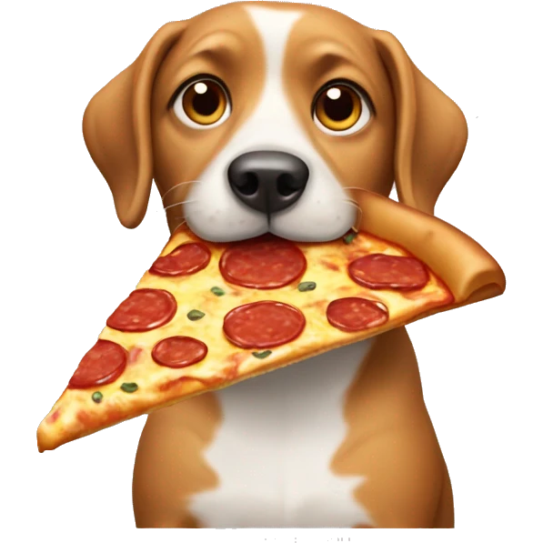 Dog eating pizza emoji