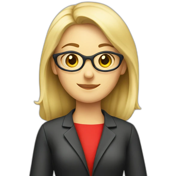 Blond teacher holding a Spanish flag  emoji