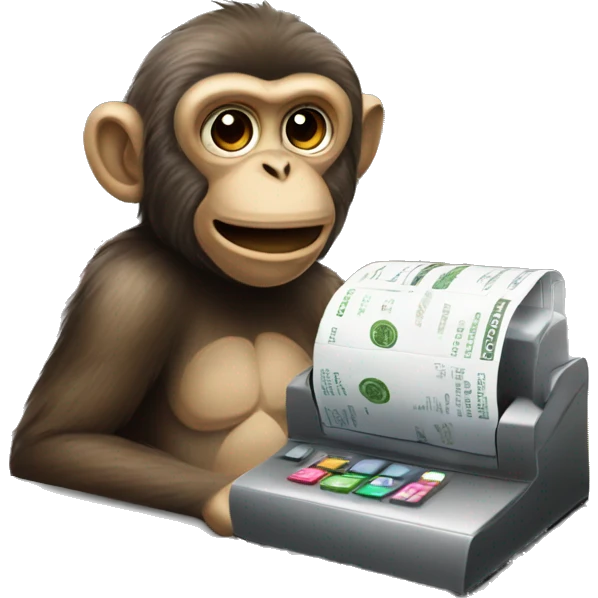 Monkey behind the cash register emoji