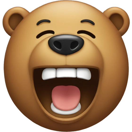 Bear laughing with pronounced tears of joy emoji