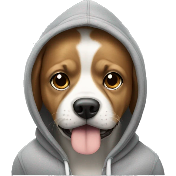 Dog wearing hoodie emoji
