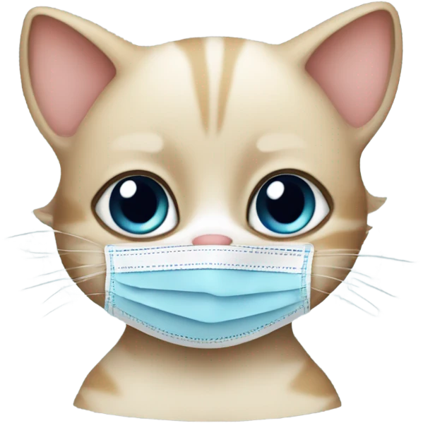 baby cat with covid mask emoji