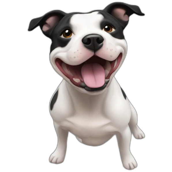 happy staffordshire bull terrier black emoji