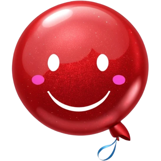 red glitter baloon chat emoji