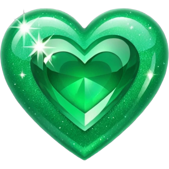 Green Heart with green sparkles emoji