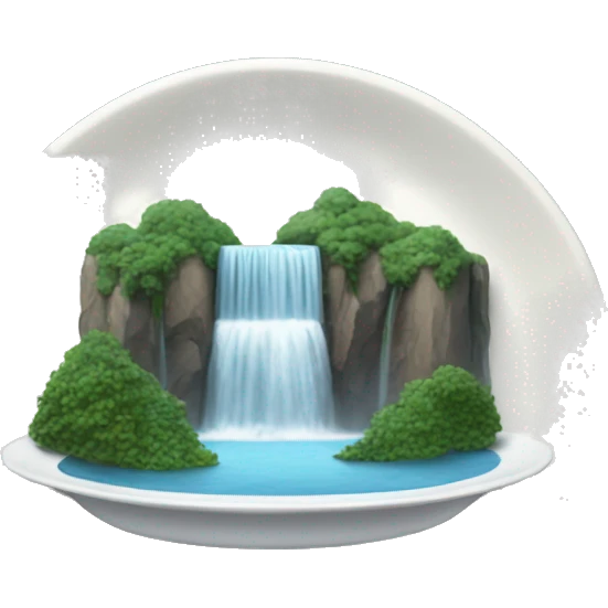 dinner plate and waterfall emoji