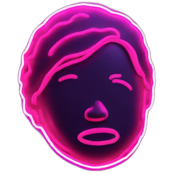 Juicy booty neon sign style man emoji