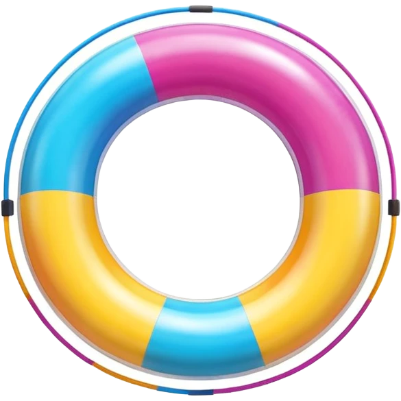inflatable pool float object icon, colorful swimming ring, glossy plastic texture, summer vibe, 3D cartoon, mobile game icon style, centered, clean background, no text, no watermark
 emoji