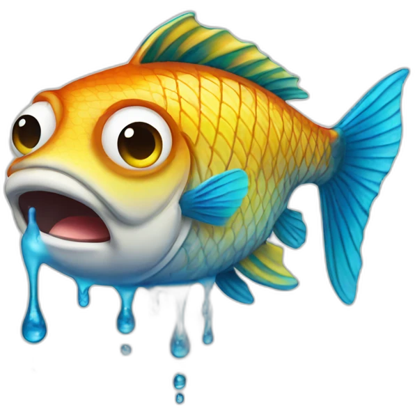a fish with drip emoji