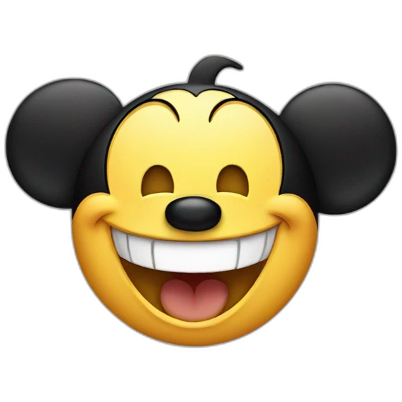Mickey Mouse laughing emoji
